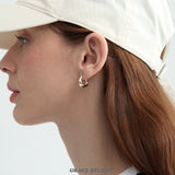 Two-Tone Sculpted Hoop Earrings