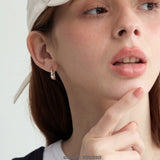 Two-Tone Sculpted Hoop Earrings