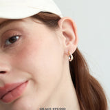 Two-Tone Sculpted Hoop Earrings