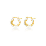 Two-Tone Sculpted Hoop Earrings