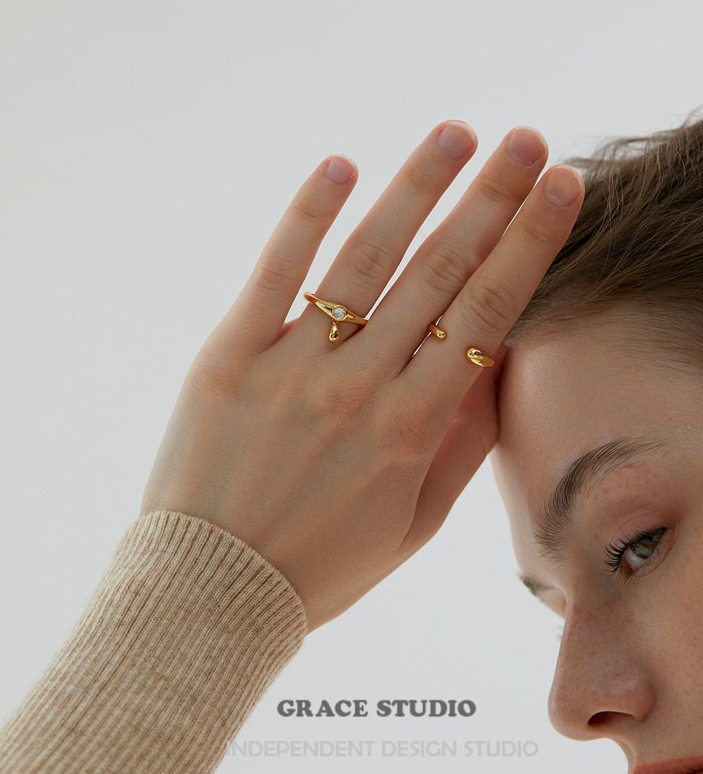 Resin Accent Adjustable Open Rings