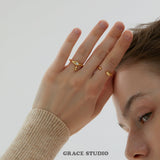 Resin Accent Adjustable Open Rings