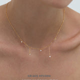Asymmetrical Crystal Drop Choker Necklace