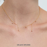 Asymmetrical Crystal Drop Choker Necklace