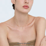 Asymmetrical Crystal Drop Choker Necklace