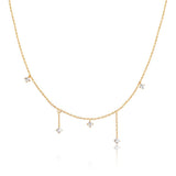 Asymmetrical Crystal Drop Choker Necklace