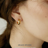 Glossy Chunky C-Hoop Earrings