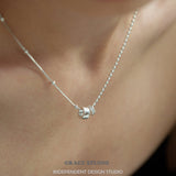 Asymmetric Duo Sculpted Barrel Charm Necklace