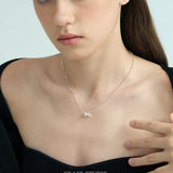 Asymmetric Duo Sculpted Barrel Charm Necklace