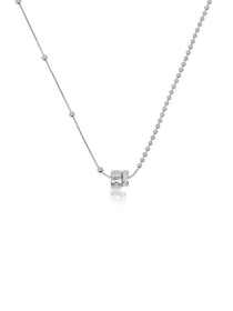Asymmetric Duo Sculpted Barrel Charm Necklace - Grace Studio