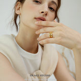 Sculpted Zircon Dome Ring Set