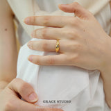 Sculpted Zircon Dome Ring Set