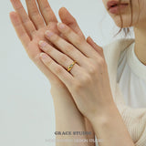 Sculpted Zircon Dome Ring Set
