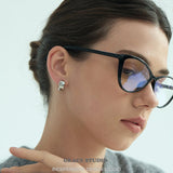 Glossy Bean Curve Stud Earrings