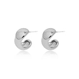 Glossy Bean Curve Stud Earrings