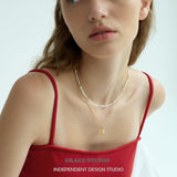 White Mother-of-Pearl Beaded Choker Necklace