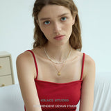 White Mother-of-Pearl Beaded Choker Necklace