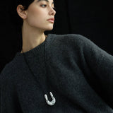 Sculpted U-Pendant Cord Necklace