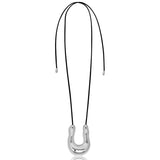 Sculpted U-Pendant Cord Necklace