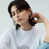 Glossy Bean Dome Stud Earrings