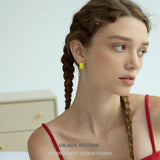 Glossy Chunky Resin C-Stud Earrings