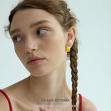 Glossy Chunky Resin C-Stud Earrings