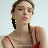 Glossy Chunky Resin C-Stud Earrings