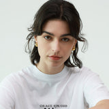 Glossy Bean Dome Stud Earrings