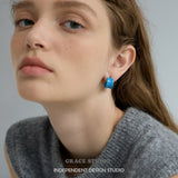 Glossy Chunky Resin C-Stud Earrings