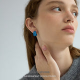 Glossy Chunky Resin C-Stud Earrings