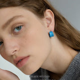 Glossy Chunky Resin C-Stud Earrings