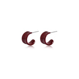 Glossy Chunky Resin C-Stud Earrings