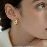 Textured Teardrop Stud Earrings