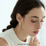 Textured Teardrop Stud Earrings
