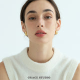 Textured Teardrop Stud Earrings