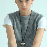 Polished Box Charm Cord Necklace