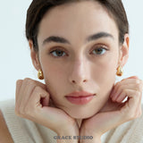 Textured Teardrop Stud Earrings