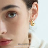 Textured Teardrop Stud Earrings