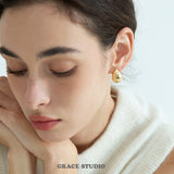 Textured Teardrop Stud Earrings