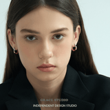 Dual-Tone Rounded Hoop Earrings