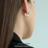 Dual-Tone Rounded Hoop Earrings