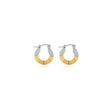 Dual-Tone Rounded Hoop Earrings