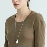 Gemstone & Pearl Cluster Long Necklace
