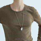 Gemstone & Pearl Cluster Long Necklace
