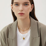 Freshwater Pearl Tulip Coin Pendant Necklace