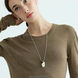 Gemstone & Pearl Cluster Long Necklace