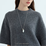 Gemstone & Pearl Cluster Long Necklace