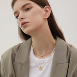 Freshwater Pearl Tulip Coin Pendant Necklace