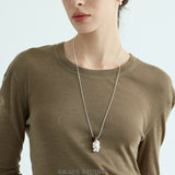 Gemstone & Pearl Cluster Long Necklace