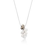Gemstone & Pearl Cluster Long Necklace